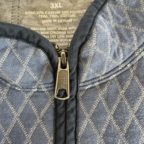 Duluth Trading Co Quilted Quarter Zip Pullover Sweatshirt Jacket Powder Blue 3XL - Picture 6 of 8
